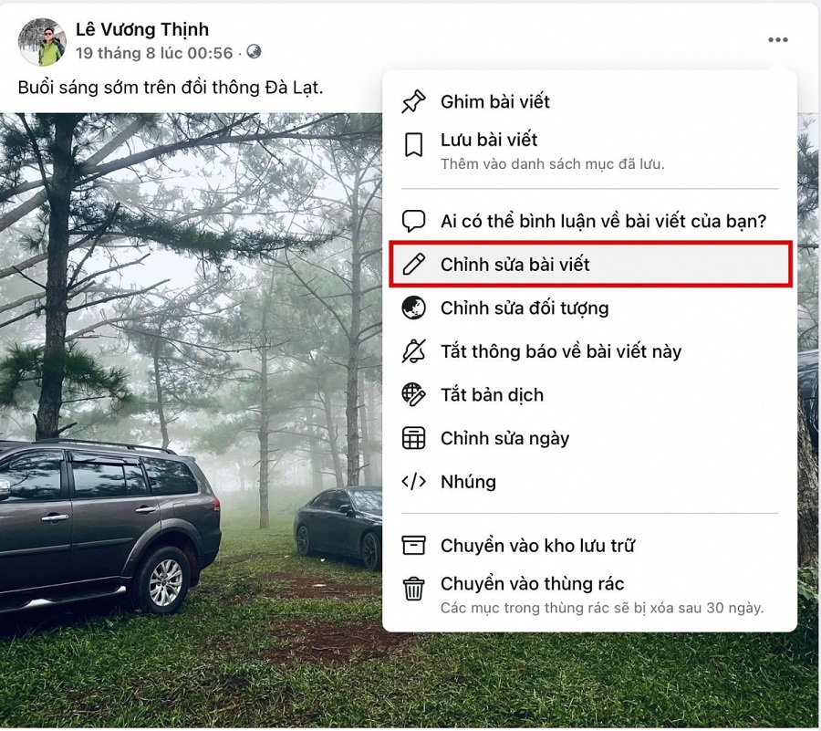 tài khoản Facebook bị bóp tương tác do chỉnh sửa bài đăng