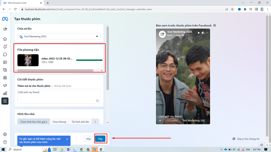 cách đăng reels trên facebook bằng máy tính không bị mờ