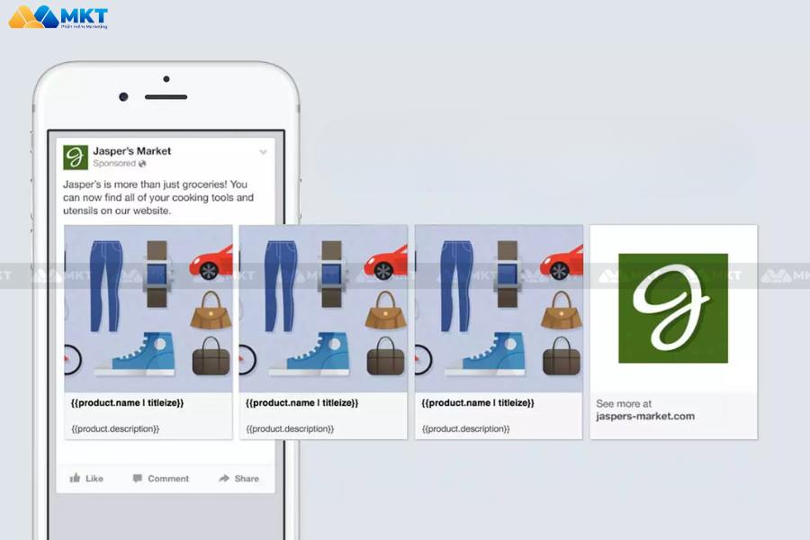 Hình thức quảng cáo trên Facebook quảng cáo sản phẩm động