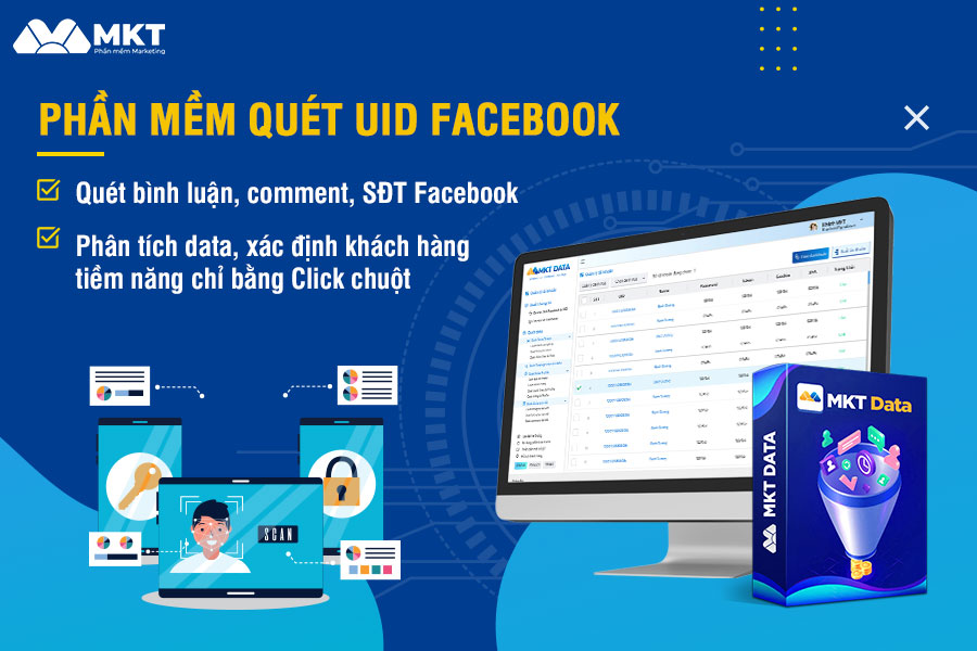 UID Facebook là gì? Phần mềm quét UID Facebook MKT Data