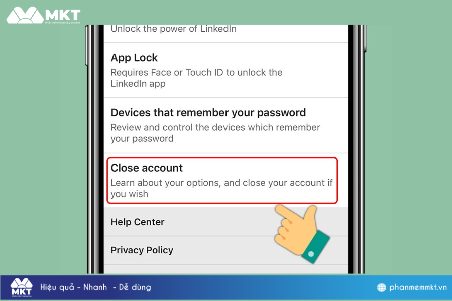Xóa tài khoản LinkedIn