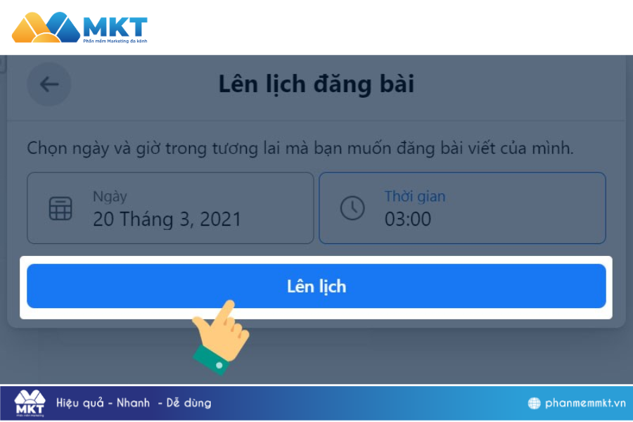 Cách lên lịch đăng bài trên page